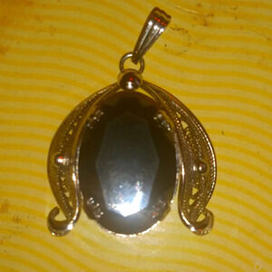 Vintage Sterling Silver Filigree & Faceted Hematite Signed Sorrento